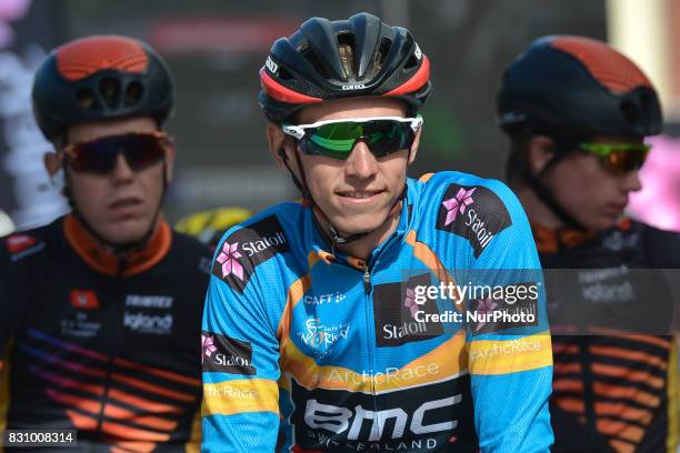 Dylan Teuns of Belgium from BMC Racing Team at the start of the fourth final stage, the 160.5km in Tromso, during the Arctic Race of Norway 2017. On...