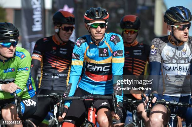 Dylan Teuns of Belgium from BMC Racing Team at the start of the fourth final stage, the 160.5km in Tromso, during the Arctic Race of Norway 2017. On...
