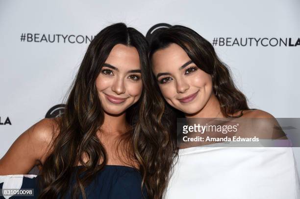 The Merrell Twins attend the 5th Annual Beautycon Festival Los Angeles at the Los Angeles Convention Center on August 12, 2017 in Los Angeles,...