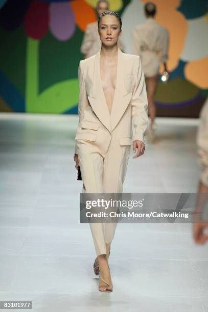 Model walks the runway during the Stella McCartney show part of Paris Fashion Week Spring/Summer 2009 on October 02,2008 in Paris,France.