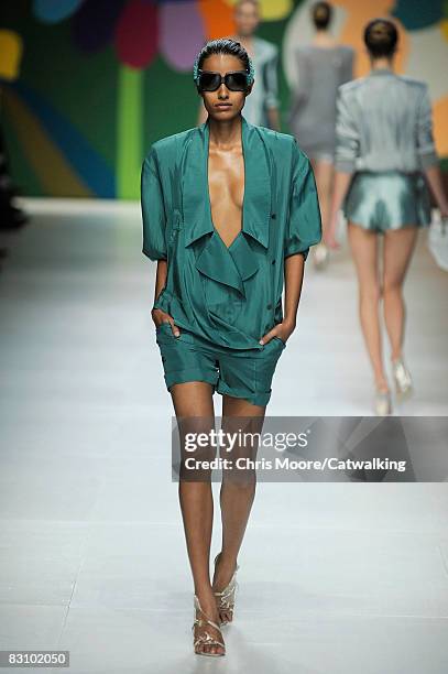 Model walks the runway during the Stella McCartney show part of Paris Fashion Week Spring/Summer 2009 on October 02,2008 in Paris,France.