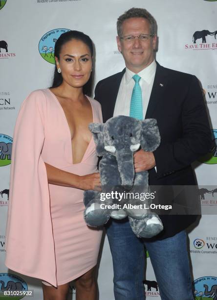 Actress Jes Meza and host Tom Campbell at the Celebration for World Elephant Day Hosted By Elephants In My Backyard held at Trunk Club on August 12,...