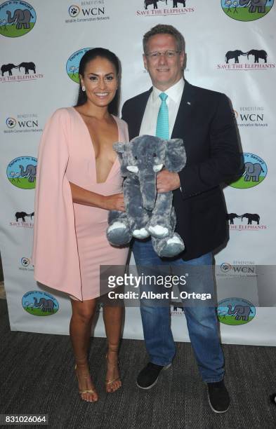 Actress Jes Meza and host Tom Campbell at the Celebration for World Elephant Day Hosted By Elephants In My Backyard held at Trunk Club on August 12,...