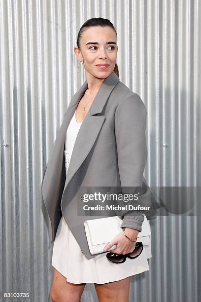 Elodie Bouchez attends the Chanel PFW Spring Summer 2009 show at Paris Fashion Week 2008 at Grand Palais on October 3, 2008 in Paris, France.