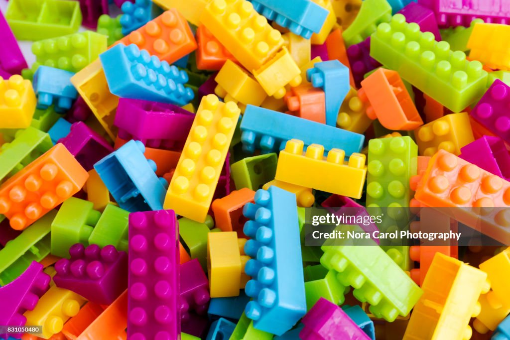 Overhead Photo of Colorful Building Blocks