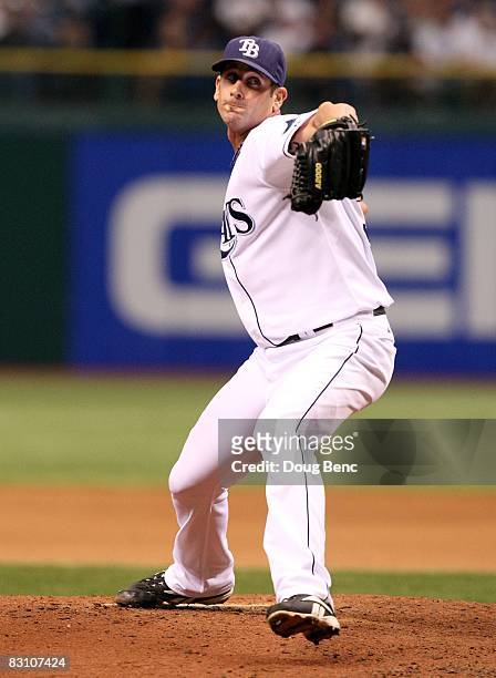 Relief pitcher Grant Balfour of the Tampa Bay Rays pitches against the Chicago White Sox in Game 1 of the American Leaugue Divisional Series at...