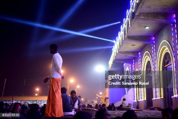 a panda at kapil muni temple ganga sagar fair - ganga sagar stock pictures, royalty-free photos & images