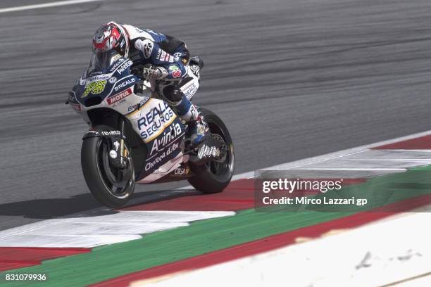 Loris Baz of France and Avintia Racing heads down a straight during the MotoGP race during the MotoGp of Austria - Race at Red Bull Ring on August...