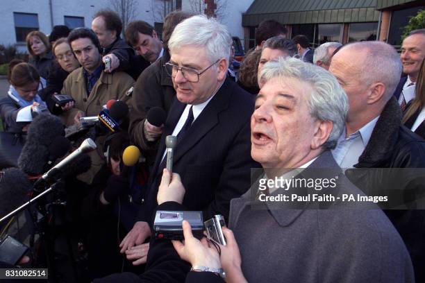 Families of the Omagh Bomb Victims speak to the media after attending a meeting with Sir Ronnie Flanagan Chief Constable of the Police Service of...