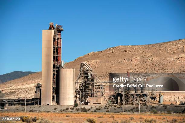 cement factory at roadside of california state route 58, california, usa - california state route 58 stock pictures, royalty-free photos & images