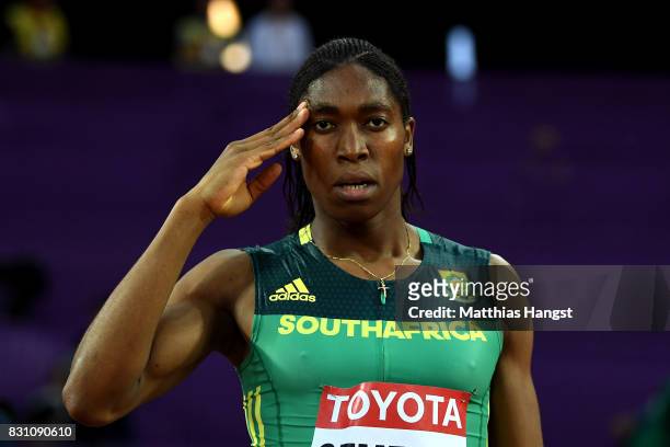 Caster Semenya of South Africa prior to the Womens 800 metres during day ten of the 16th IAAF World Athletics Championships London 2017 at The London...