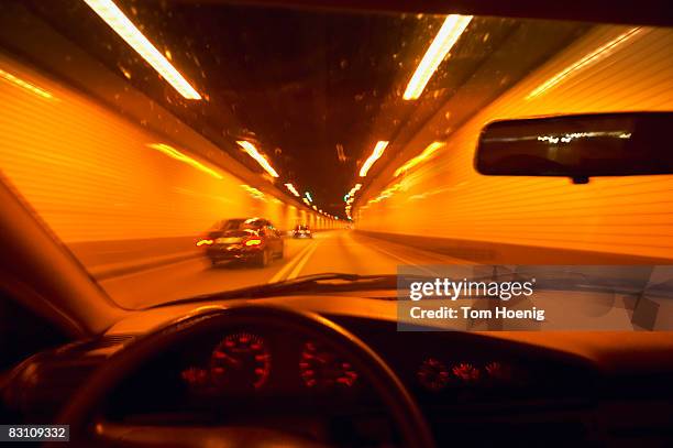 germany, hamburg, elbtunnel ((blurred motion) - elbtunnel stock pictures, royalty-free photos & images