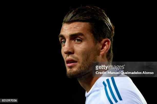 Mateo Kovacic of Real Madrid looks on during a warm up prior to the Supercopa de Espana Supercopa Final 1st Leg match between FC Barcelona and Real...