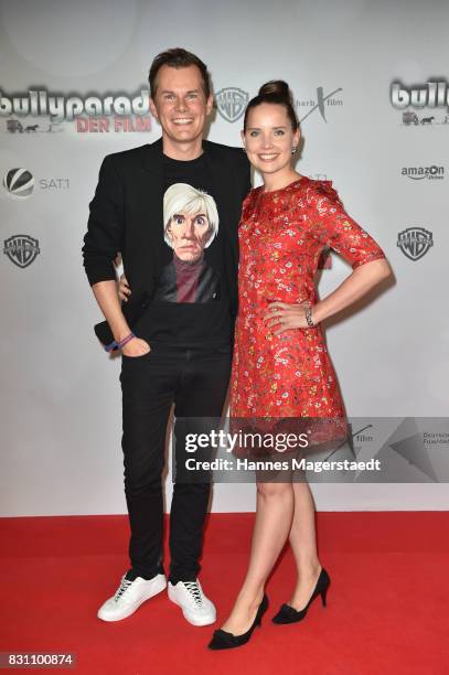 Malte Arkona and his wife Anna Arkona during 'Bullyparade - Der Film' premiere at Mathaeser Filmpalast on August 13, 2017 in Munich, Germany.