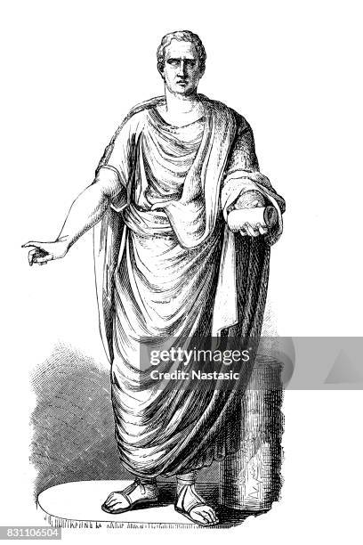 marcus tullius cicero (106 bc - 43 bc) - cicero indiana stock illustrations