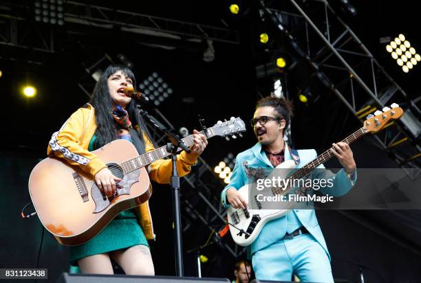 Mon Laferte performs on the Sutro Stage during the 2017 Outside Lands Music And Arts Festival at Golden Gate Park on August 13, 2017 in San...