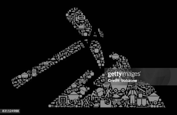 pickaxe mining mining industry vector icon background - gold mining stock illustrations
