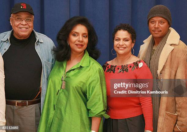 James Earl Jones, Phylicia Rashad, director Debbie Allen and Terrence Howard attend the "Cat on a Hot Tin Roof" Broadway Cast Meet and Greet at the...