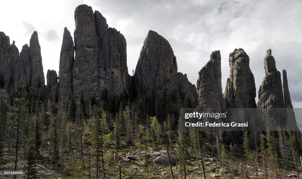 Pinnacle Rock Formations Along Cathedral Spires Trail