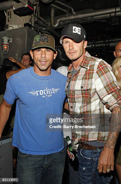 Billy Dec and David Beckham attend Jermaine Dupris' 36th birthday party hosted by Stoli at The Underground on September 26, 2008 in Chicago.
