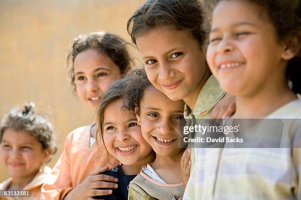 group of girls - egyptian family imagens e fotografias de stock