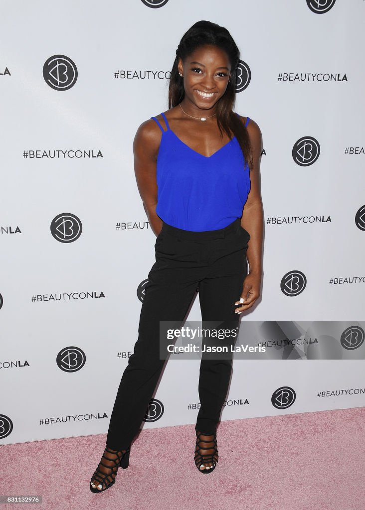 Simone Biles attends the 5th annual Beautycon festival at Los Angeles