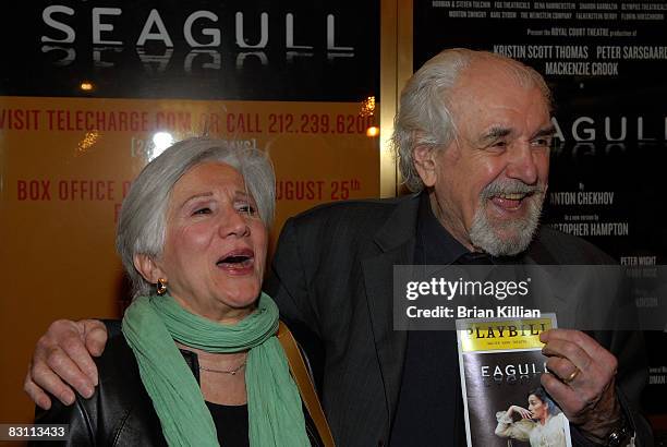 Olympia Dukakis and Louis Zorich attend the opening night of "The Seagull" on Broadway at the Walter Kerr Theatre on October 2, 2008 in New York City.