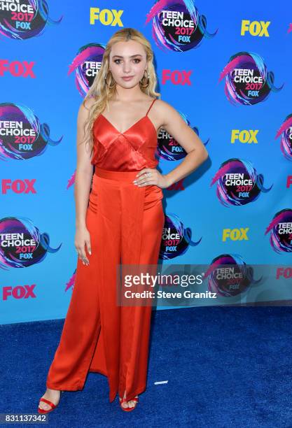 Peyton List attends the Teen Choice Awards 2017 at Galen Center on August 13, 2017 in Los Angeles, California.