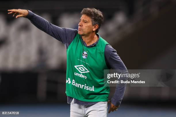 Head coach Renato Gaucho of Gremio during a match between Botafogo and Gremio as part of Brasileirao Series A 2017 at Nilton Santos Stadium on August...