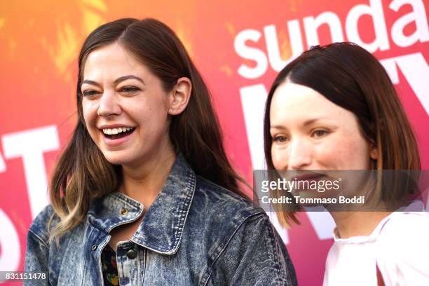 Analeigh Tipton and Emily Browning attend the 2017 Sundance NEXT FEST at The Theater at The Ace Hotel on August 13, 2017 in Los Angeles, California.