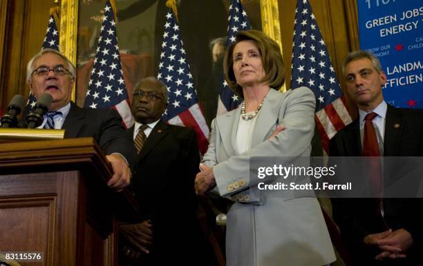 Oct. 03: House Financial Services Chairman Barney Frank, D-Mass., House Majority Whip James E. Clyburn, D-S.C., House Speaker Nancy Pelosi, D-Calif.,...