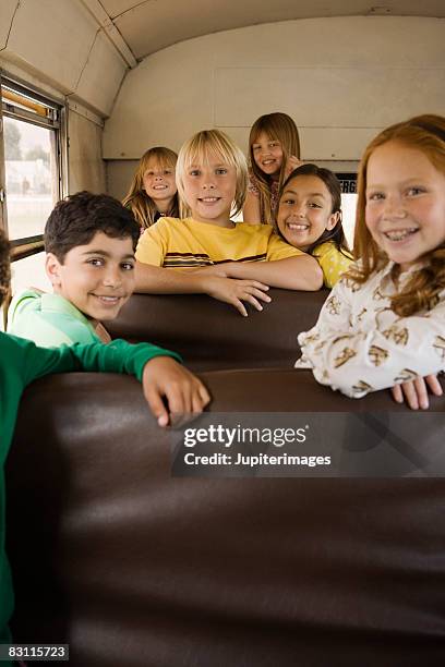 Kids Using Bus Kid Sitting On Bus Photos and Premium High Res Pictures - Getty Images