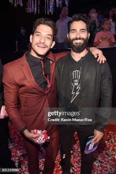 Tyler Posey and Tyler Hoechlin attend Teen Choice Awards 2017 at Galen Center on August 13, 2017 in Los Angeles, California.