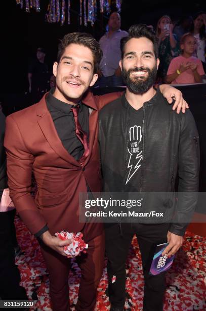 Tyler Posey and Tyler Hoechlin attend Teen Choice Awards 2017 at Galen Center on August 13, 2017 in Los Angeles, California.