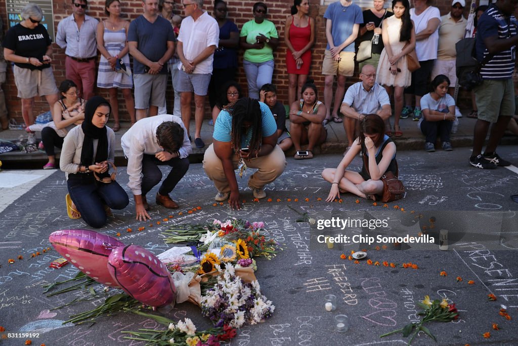 Community Of Charlottesville Mourns, After Violent Outbreak Surrounding Saturday's Alt Right Rally