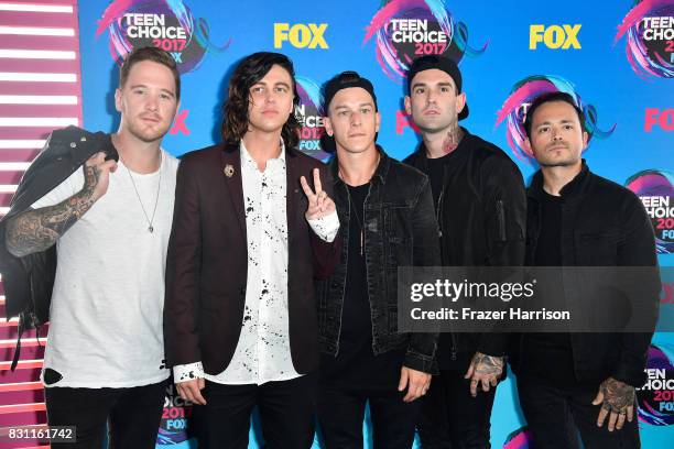 Sleeping With Sirens attends the Teen Choice Awards 2017 at Galen Center on August 13, 2017 in Los Angeles, California.