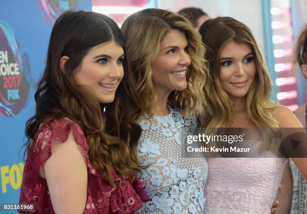 Isabella Giannulli, Lori Loughlin and Olivia Giannulli attend the Teen Choice Awards 2017 at Galen Center on August 13, 2017 in Los Angeles,...
