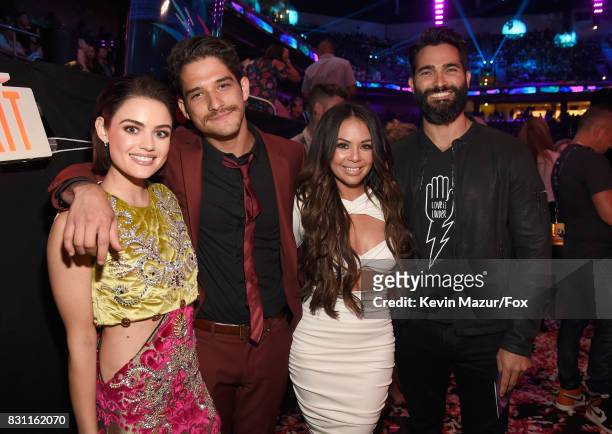 Lucy Hale, Tyler Posey, Janel Parrish and Tyler Hoechlin attend Teen Choice Awards 2017 at Galen Center on August 13, 2017 in Los Angeles, California.