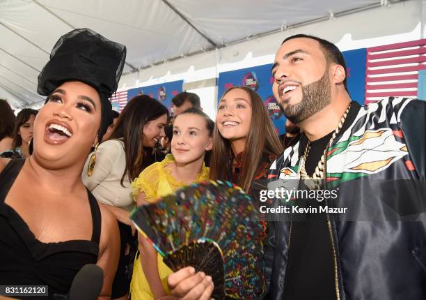 PatrickStarrr, Millie Bobby Brown, Maddie Ziegler French Montana attend the Teen Choice Awards 2017 at Galen Center on August 13, 2017 in Los...