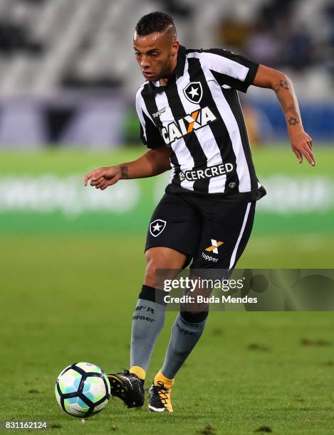 Guilherme of Botafogo controls the ball during a match between Botafogo and Gremio as part of Brasileirao Series A 2017 at Nilton Santos Stadium on...