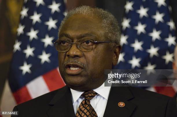 Oct. 03: House Majority Whip James E. Clyburn, D-S.C., during a news conference after the House passed financial bailout legislation. After four days...