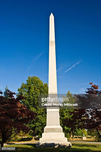 monument, antietam national battlefield, maryland - antietam national battlefield stockfoto's en -beelden