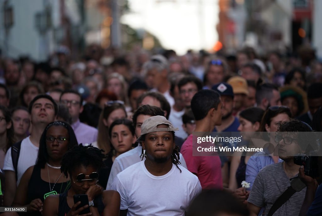 Community Of Charlottesville Mourns, After Violent Outbreak Surrounding Saturday's Alt Right Rally
