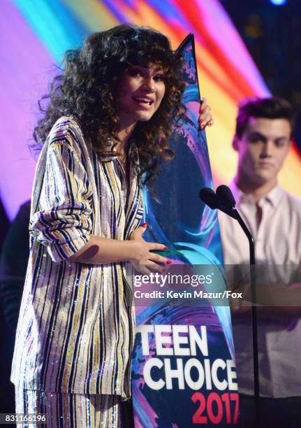 Zendaya accepts Choice Summer Movie Actress for 'Spider-Man: Homecoming' onstage during the Teen Choice Awards 2017 at Galen Center on August 13,...