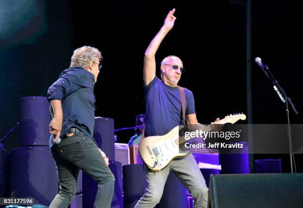 Roger Daltrey and Pete Townshend of The Who perform on the Lands End stage during the 2017 Outside Lands Music And Arts Festival at Golden Gate Park...