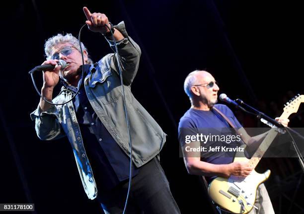 Roger Daltrey and Pete Townshend of The Who perform on the Lands End stage during the 2017 Outside Lands Music And Arts Festival at Golden Gate Park...