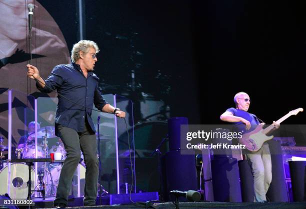 Roger Daltrey and Pete Townshend of The Who perform on the Lands End stage during the 2017 Outside Lands Music And Arts Festival at Golden Gate Park...