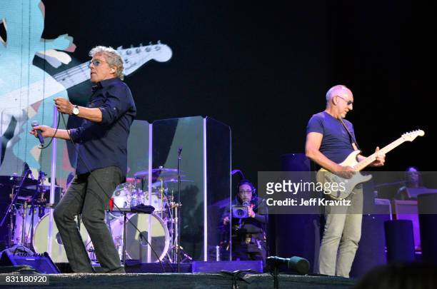 Roger Daltrey and Pete Townshend of The Who perform on the Lands End stage during the 2017 Outside Lands Music And Arts Festival at Golden Gate Park...