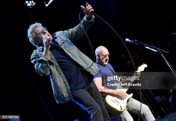 Roger Daltrey and Pete Townshend of The Who perform on the Lands End stage during the 2017 Outside Lands Music And Arts Festival at Golden Gate Park...