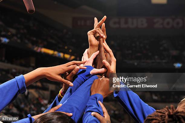 The Detroit Shock prepare for Game Two of the WNBA Finals on October 3, 2008 at AT&T Center in San Antonio, Texas. NOTE TO USER: User expressly...